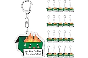 Dumpster Fire Acrylic Keychain - I Dumpster Fire Multipack Humor Gag Gift