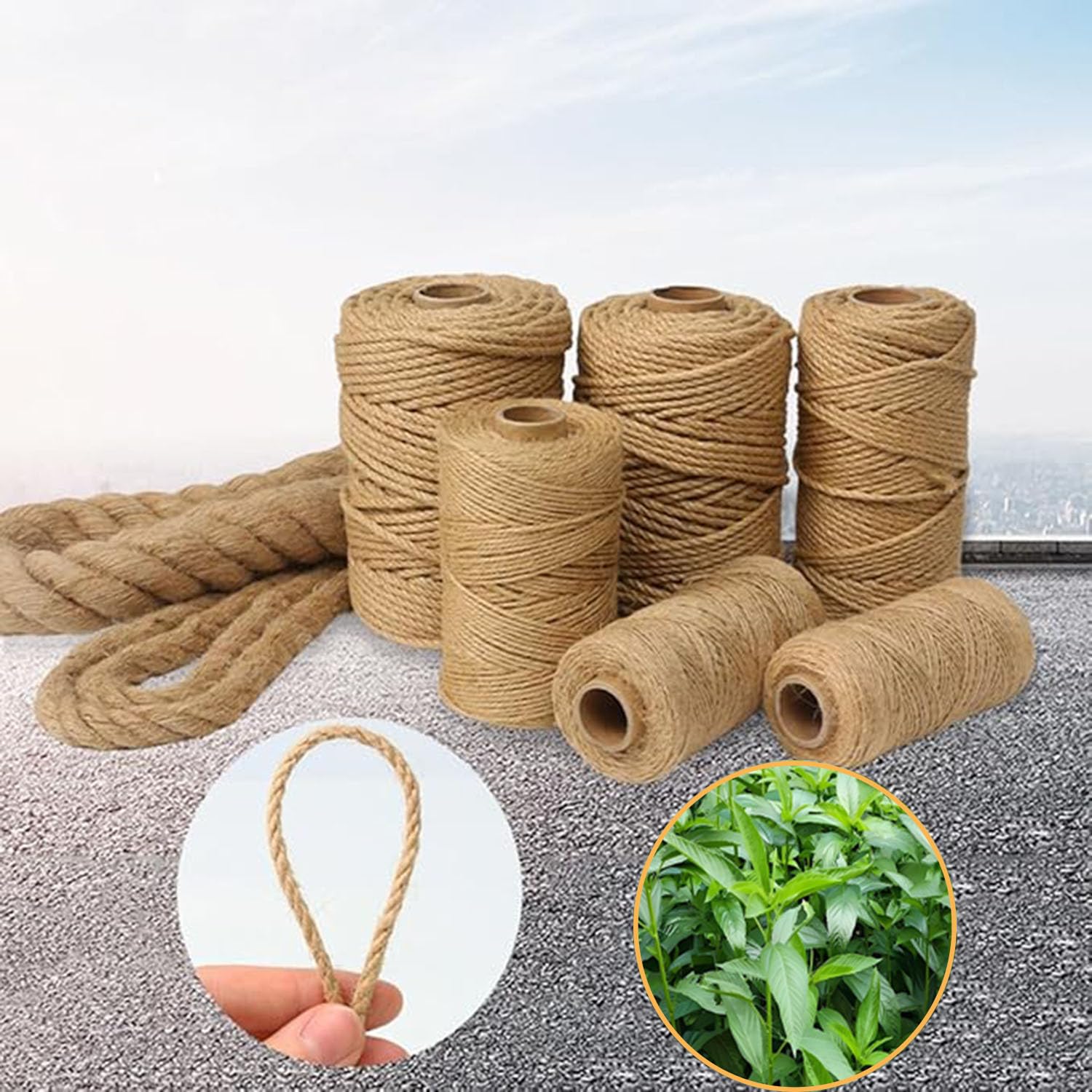 Cuerda de sisal, cuerda de cáñamo para rascar gatos, cuerda gruesa de reparación de árbol de gato, agrupación de jardinería, decoración de manualidades, envoltura de regalos (30 mm x 10 m)