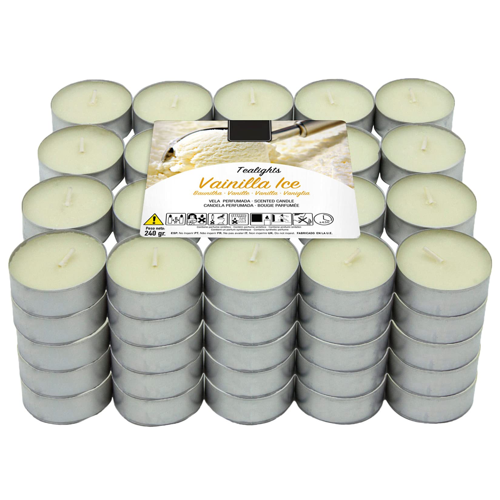 Lumar Aromatic Velas de té aromáticas (Vainilla Pack 100 Velas)