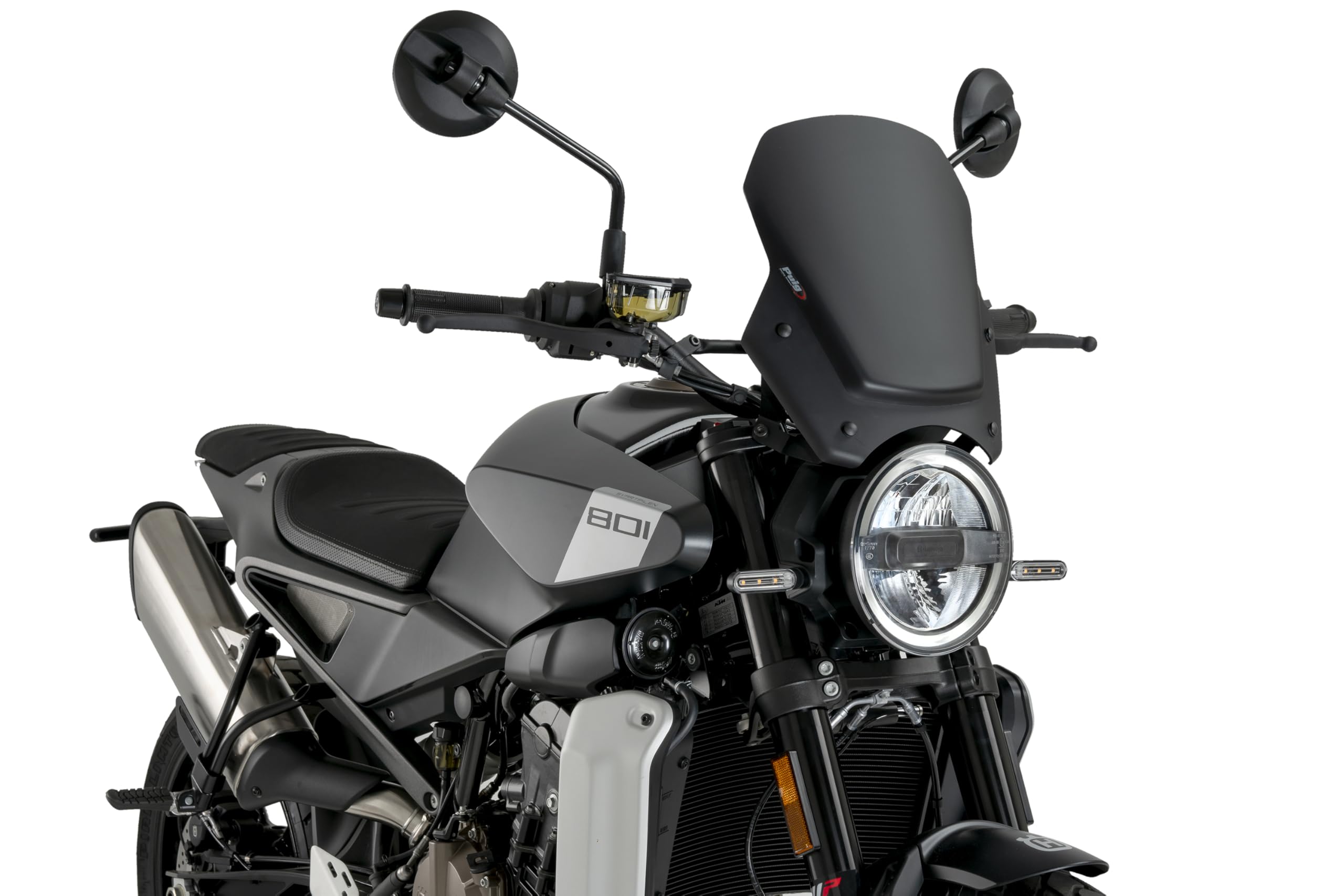 Puig 22189J New Generation Sport Windshield with aerodynamic design; improved functionality and sporty style for motorcycle, Matte Black