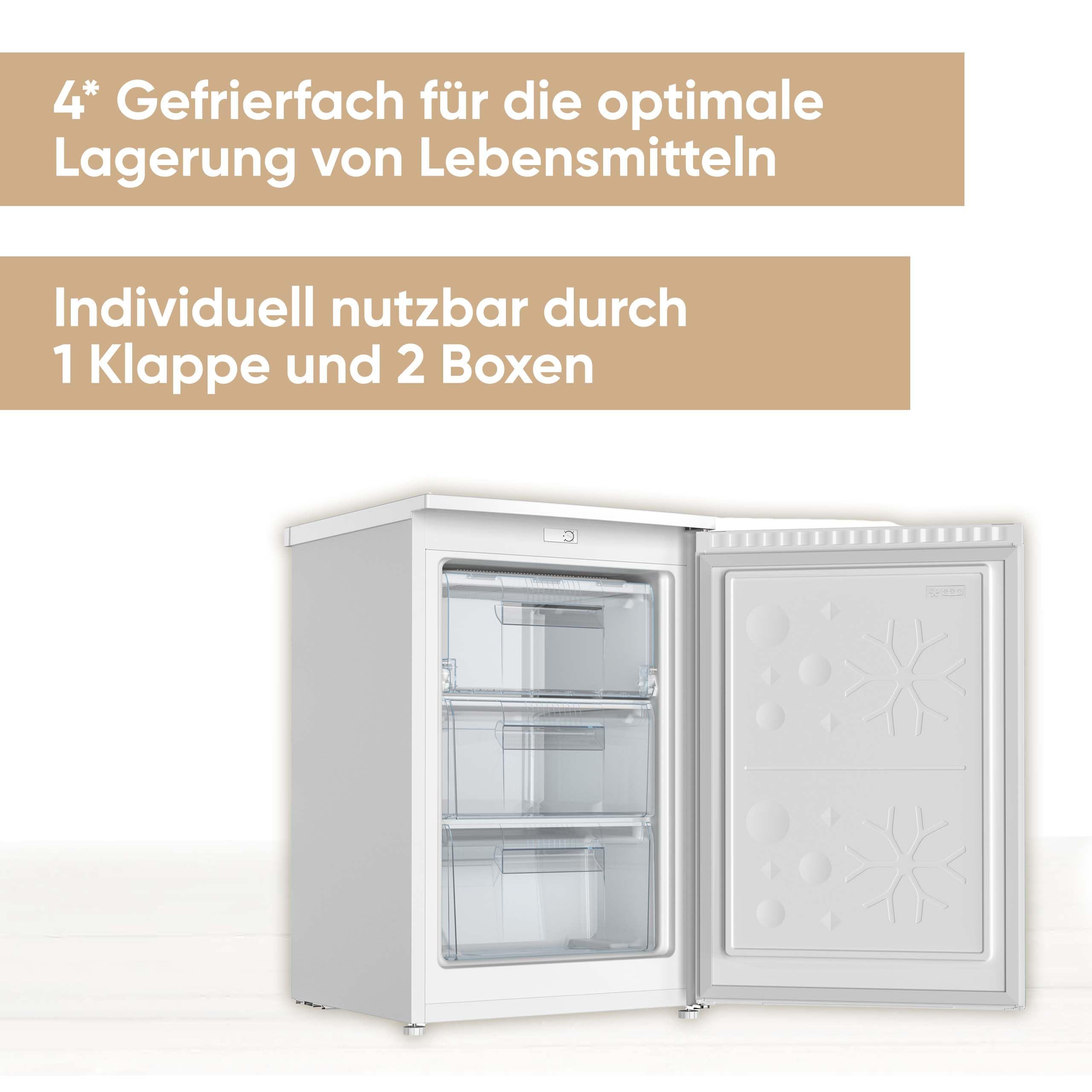 SEVERIN Gefrierschrank, besonders leise - 38 dB, individuell nutzbar durch 1 Klappe und 2 Boxen, 85 L Nutzinhalt, weiß, GS 8864