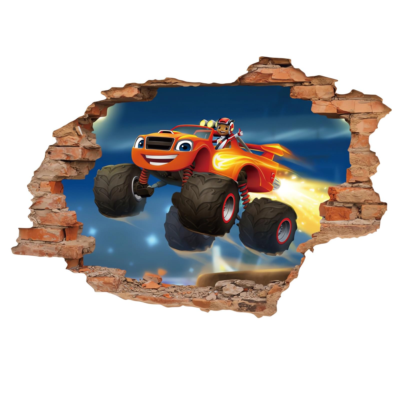 Grenric Nickelodeon Blaze and The Monster Machines Wandaufkleber für Kinderzimmer, 3D-Anime-Cartoon, DIY, selbstklebend, entfernbar, Wandaufkleber, Hintergrunddekoration