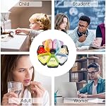 Weekly Pill Organizer, Large Daily Pill Case Portable Travel 7 Day Pill Box Dispenser with Large Compartments for Pills Vitamins Fish Oil, Rainbow Color
