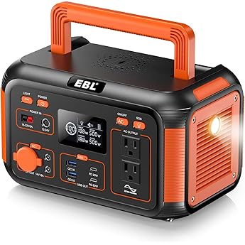 Jackery Portable Power Station Explorer 500 and 102W Fast Charger, 518Wh Solar Generator Lithium Battery with 500W AC Outlet for Home Use, Emergency Backup,Road Trip Camping (Solar Panel Optional)