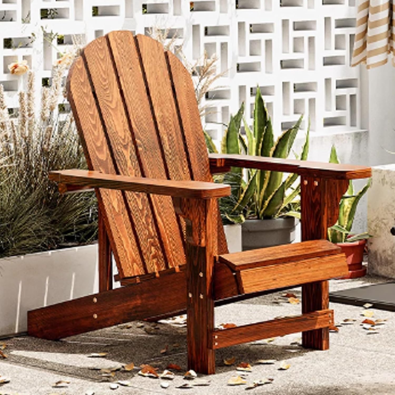 Garden Bench, Park Benches, Patio Bench, Porch Bench Seat, Outdoor Benches Weatherproof, Wood Porch Bench for Deck, Front Porch, Sunroom, Backyard(Brown,100x68x108cm)