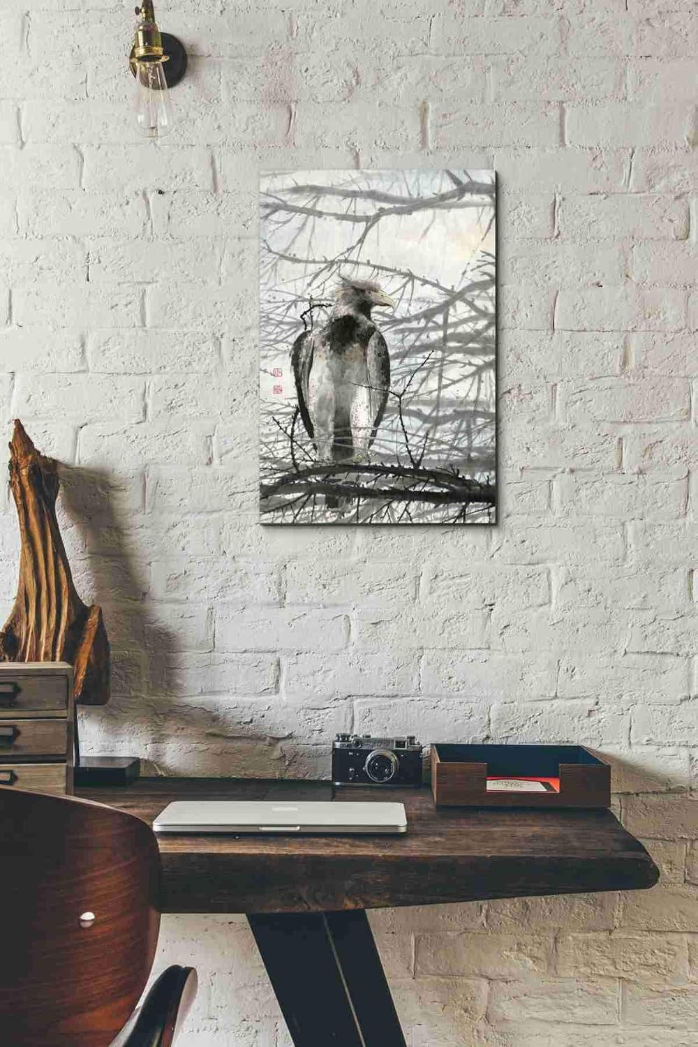 Epic Graffiti 'Bird of Prey' by River Han, Canvas Wall Art, 12"x18"