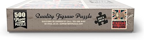 Miniatura 10 de MyPuzzle Bulldog inglés, póster vintage, rompecabezas prémium de 500 piezas para adultos