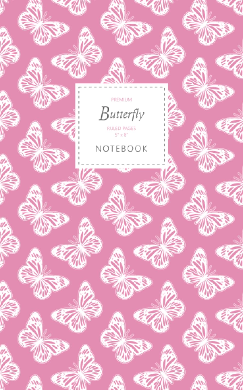Butterfly Notebook - Ruled Pages - 5x8 - Premium (Pink)