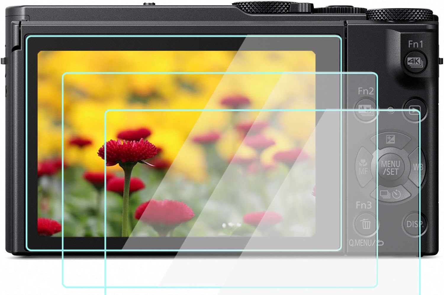 WH1916 LX10 Screen Protector Compatible for Panasonic Lumix LX10 LX9 G9 G8 G7 S5 Camera, 9H Tempered Glass Anti-Scrach Anti-Bubble Anti-Dust (3 Pack)