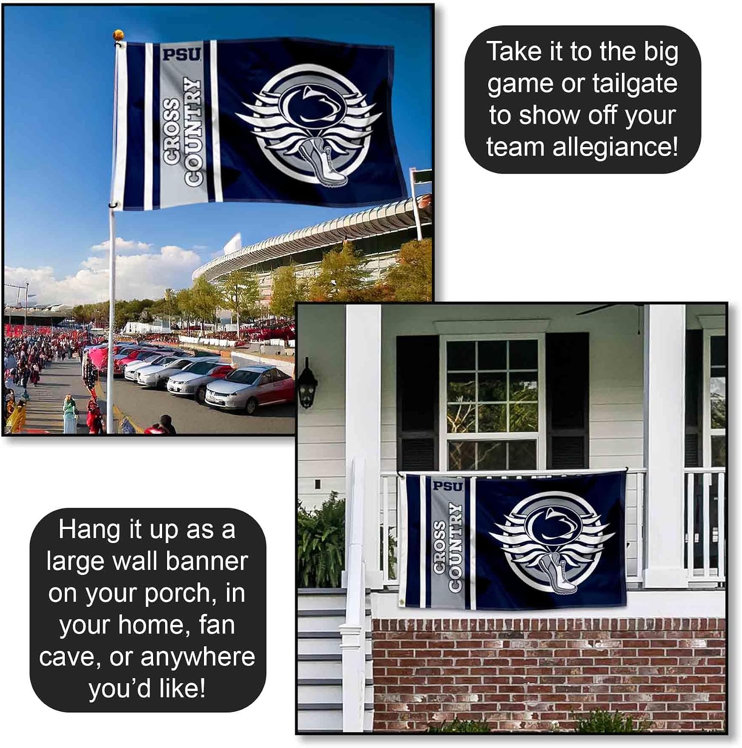 Penn State Nittany Lions Cross Country 3x5 Grommet Flag