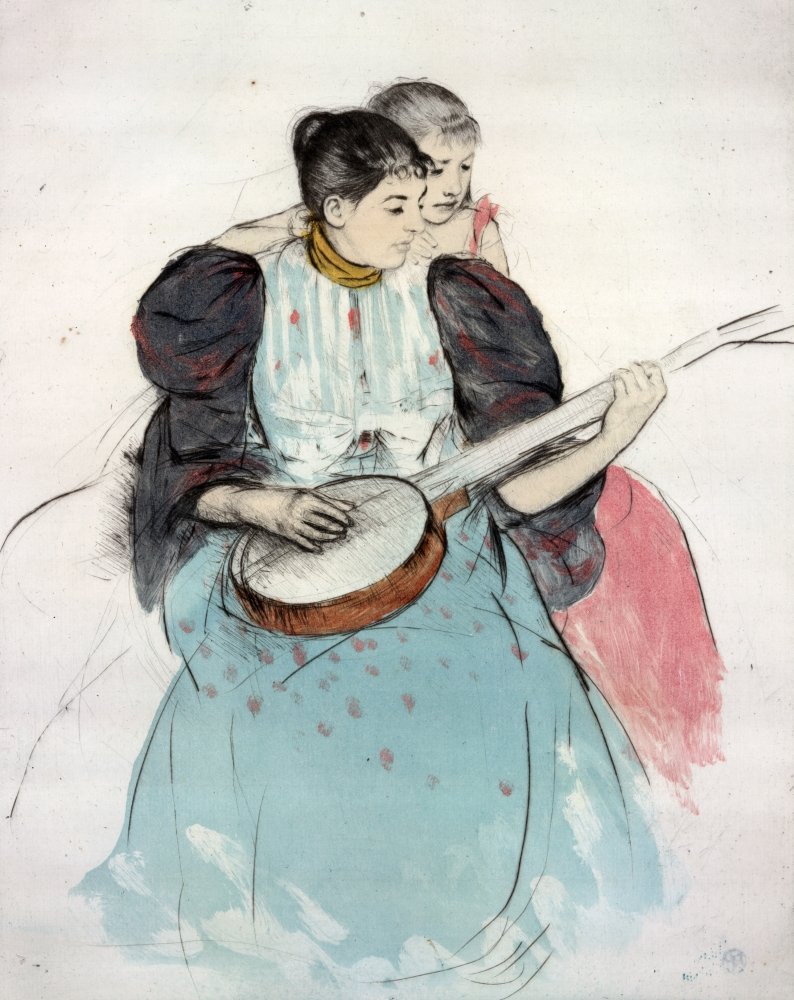Cassatt: Banjo Lesson. /N'The Banjo Lesson.' Drypoint And Aquatint By Mary Cassatt, 1893. Poster Print by (24 x 36)