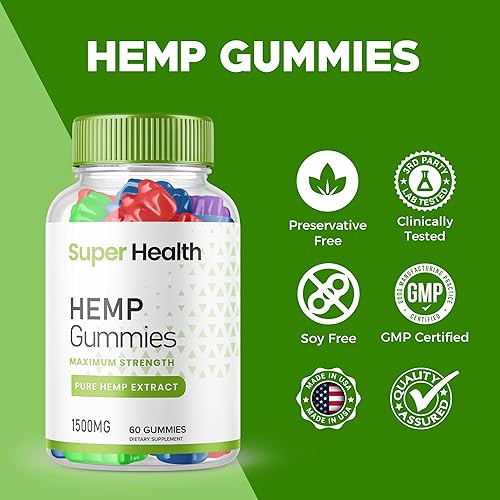 Miniatura 2 de (5 Pack) Super Health Hemp Gummies - Official Formula - Super Health Gummies with Hemp Extract, Super Health Gummies Great Taste, Superhealth Big