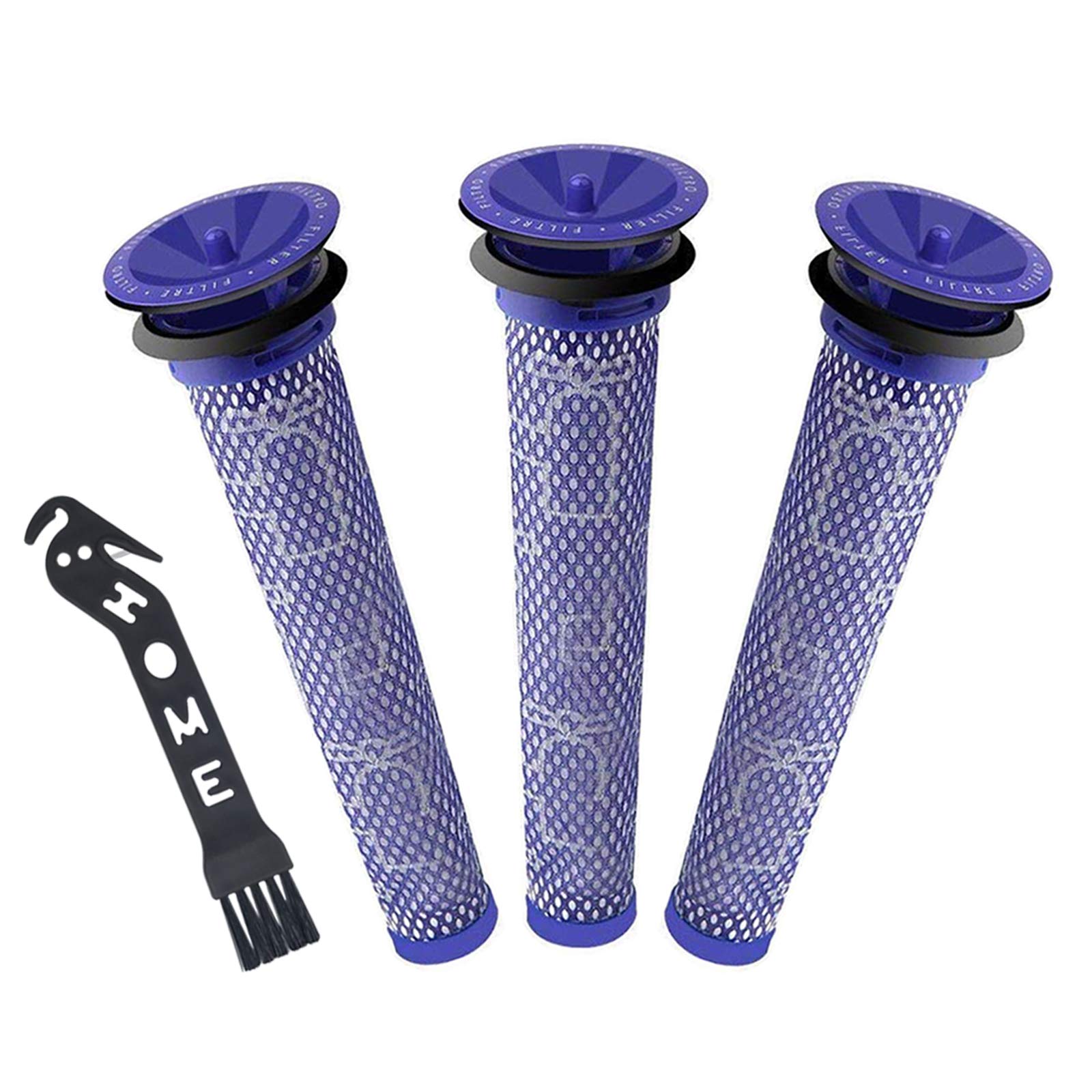 APZOVOReplacement Washable Filter for Dyson V6 V7 V8 DC58 DC59 DC61 DC62 DC74 Vacuum Cleaner Pre Motor Stick, 3PCS Washable Filter and 1PC Cleaning Tool