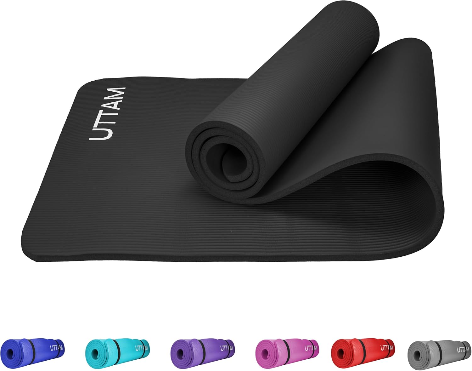 UTTAM Yoga Mat | Multi-Purpose Extra Thick Foam Exercise Mats | Stretching, Resistance Workout & Therapy – Pilates, Home & Gym Equipment Accessory for Men Women Kids (183 x 60cm)