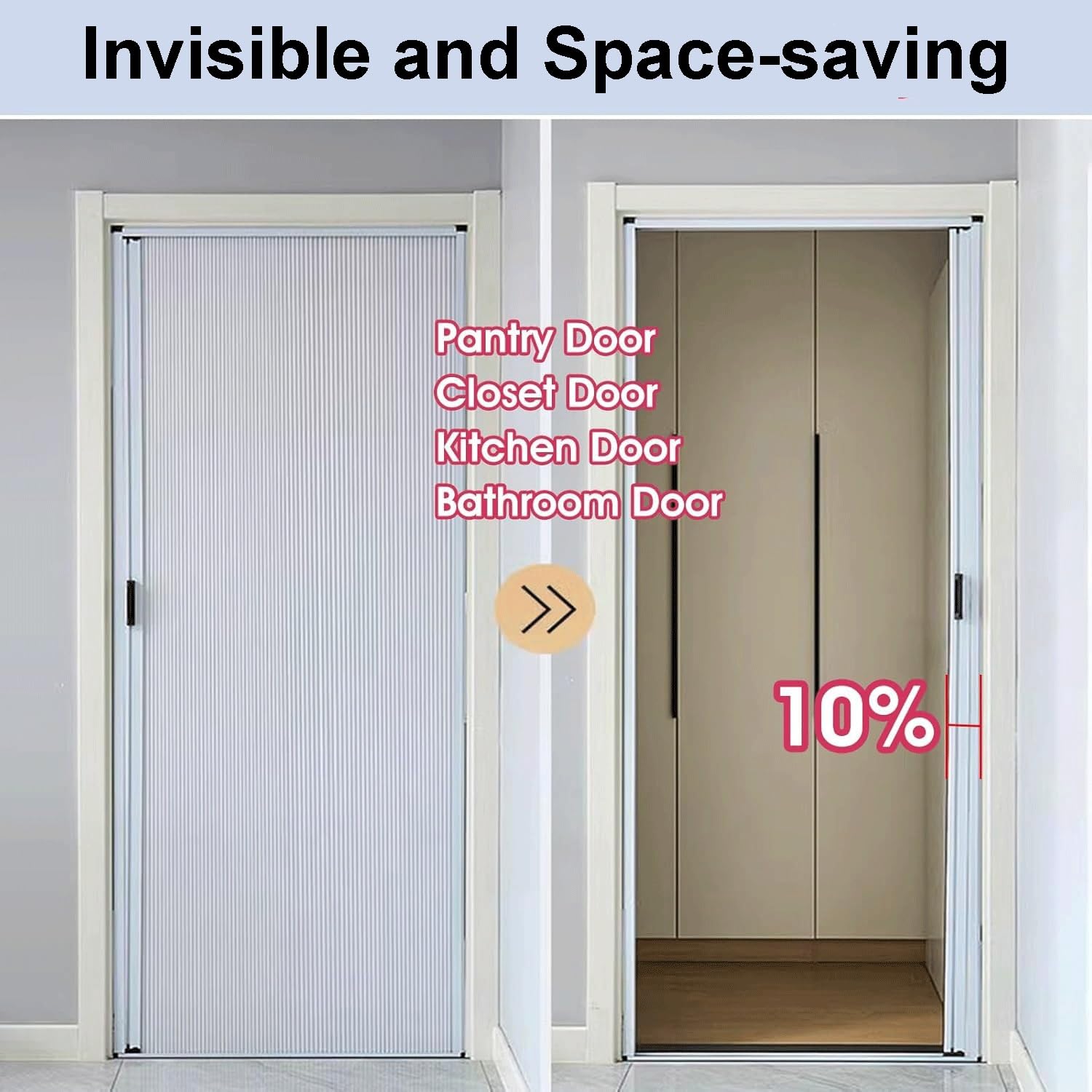 Porte Pliante alvéolée à Pousser-Tirer de Hauteur 75 79 83 87 90 94 po, Portes accordéon Blanches pour intérieur et extérieur (100 x 190 cm / 39,3 x 75 po)