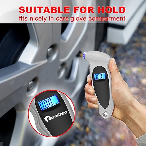 Miniatura 2 de Medidor digital de presión de neumáticos 150 PSI, 4 ajustes, medidor de neumáticos para automóvil, camión, motocicleta, bicicleta con LCD