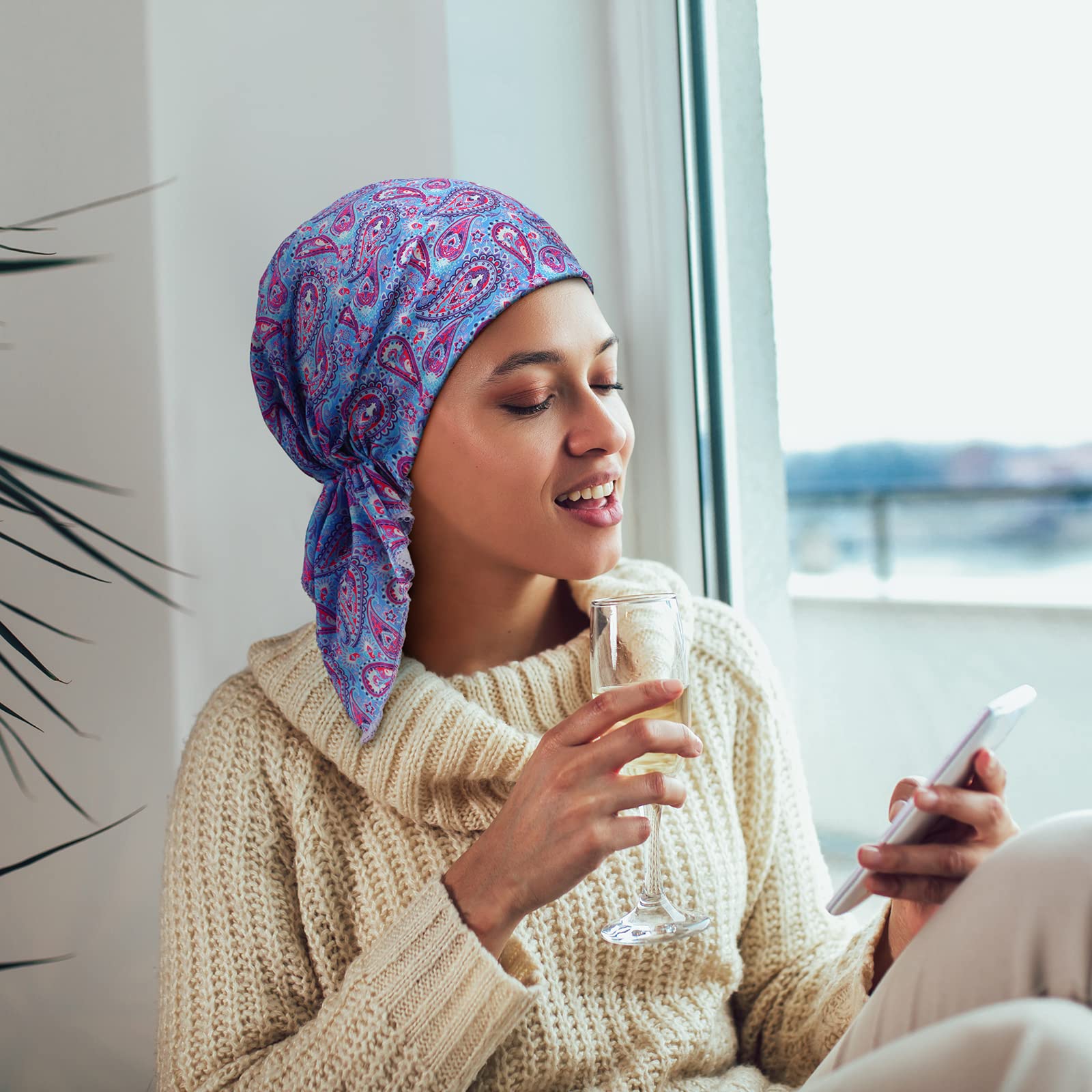 Geyoga 6 Turbante da Donna per Chemio Bandana in Cotone per Capelli (Stile alla Moda)