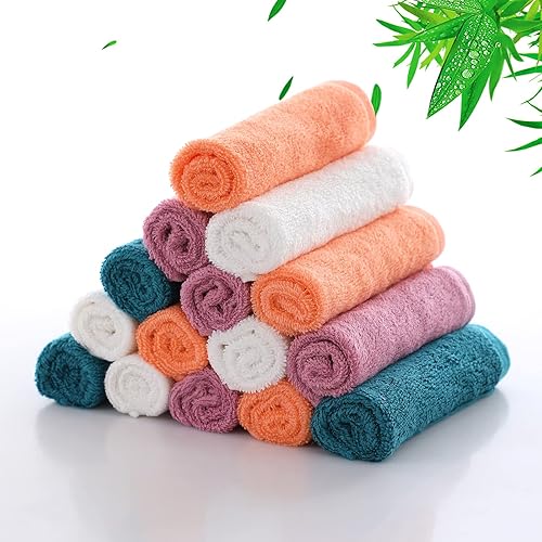 Miniatura 2 de JEFFSUN Paquete de 12 paños de cocina superabsorbentes  6 trapos de bambú gofre