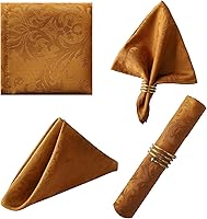 Vista 26 de SASTYBALE Servilletas de tela blanca de 20 x 20 pulgadas, juego de 4 servilletas de mesa de damasco de jacquard lavables para comedor, fiesta, boda