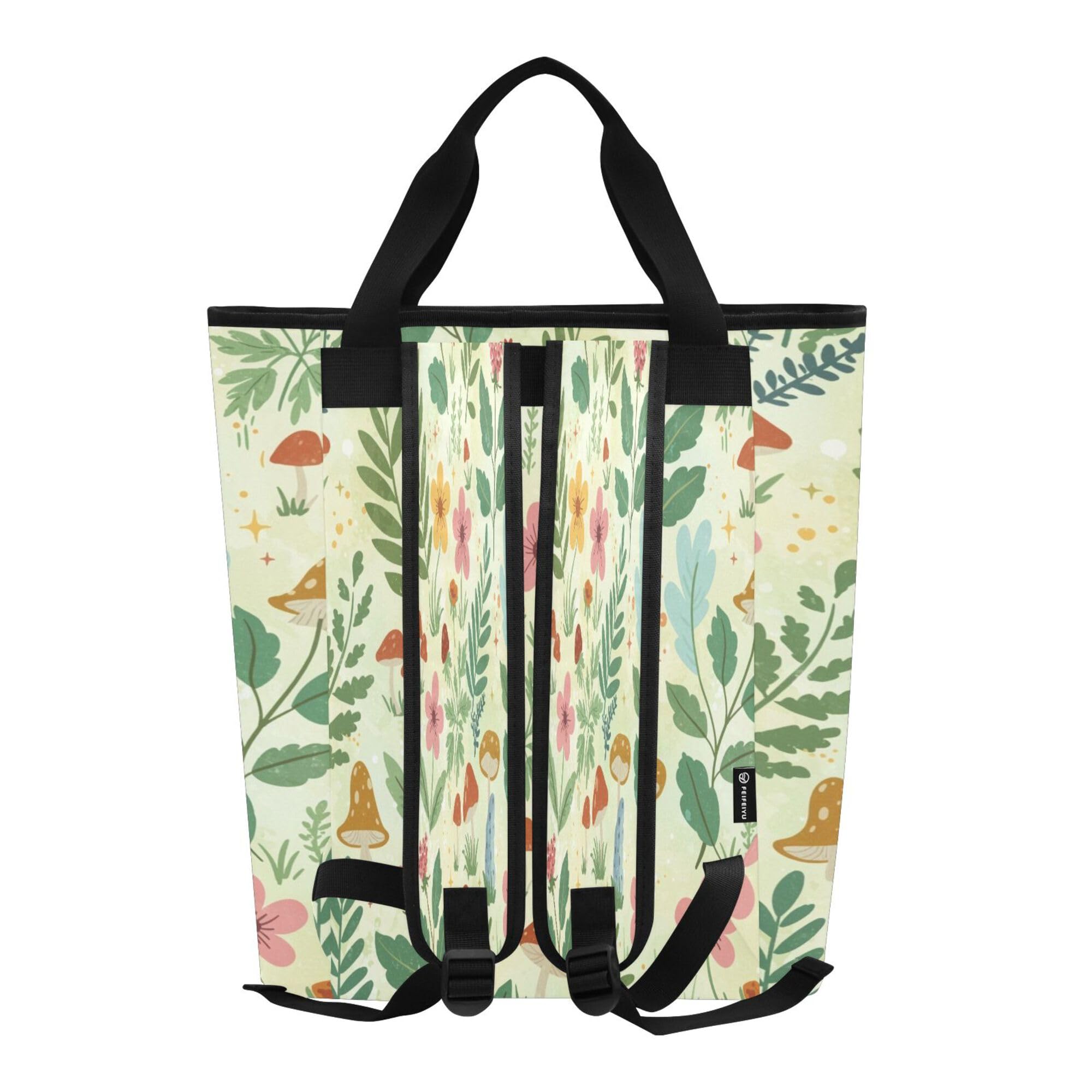 PYBUG Mushrooms Reusable Insulated Backpack 36 Cans,Large Leakproof Portable Cooler Tote Organizer for Office Picnic Hiking Beach BBQ