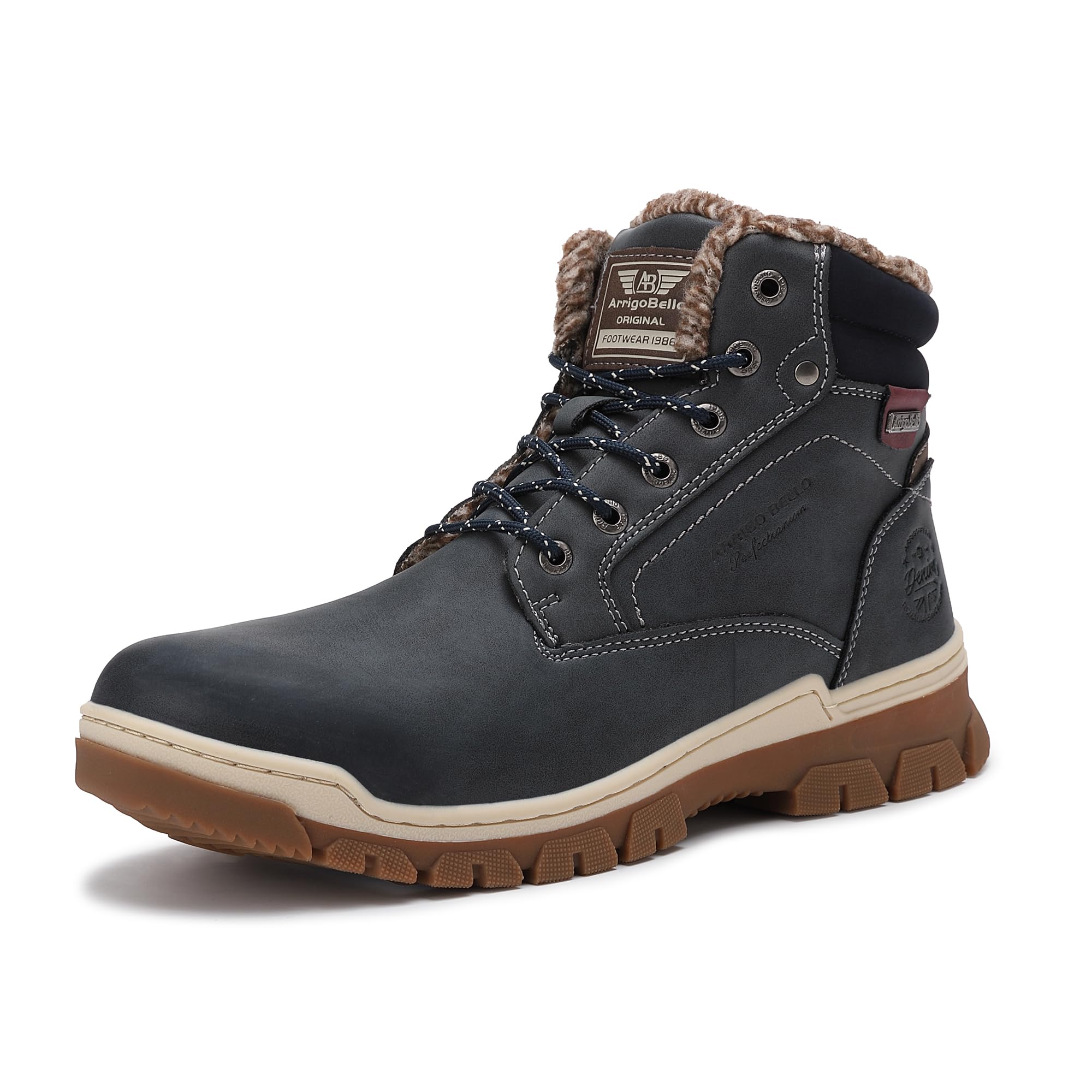 ARRIGO BELLO Stivali Uomo Invernali Scarpe Inverno Calda Foderato Montagna Antiscivolo Trekking Boots Scarponcini Neve Taglia 41-46EU