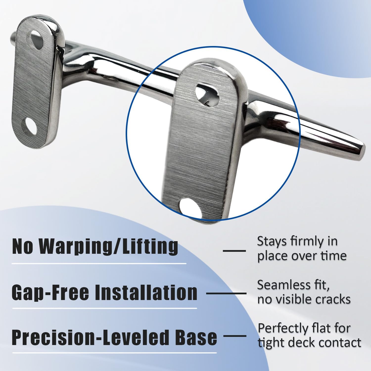 Boat Cleat, 4"/5"/6"/8"/10" Marine Grade 316 Stainless Steel Open Base Dock Cleat, Rope Cleat with Fasteners for Kayaks, Nautical Decor, 2 Pack/4 Pack