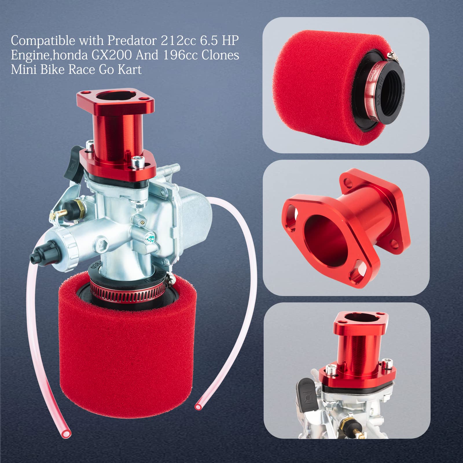 VM22 26mm Carburetor Kit For Predator 212cc GX200 196cc Clones - Foto 4