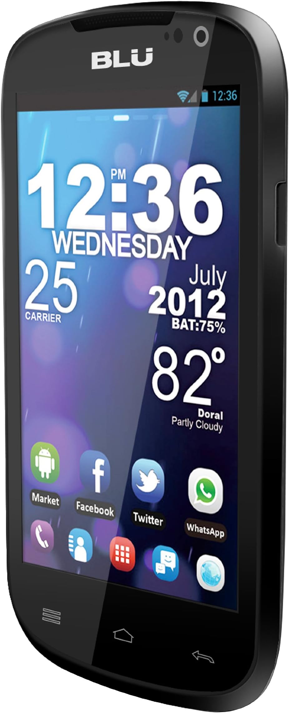 BLU Dash 4.0 D270a Unlocked Dual SIM Phone with Dual-Core 1GHz Processor, Android 4.0 ICS, 3G HSPA, and High Res LCD Screen - U.S. Warranty (Black)