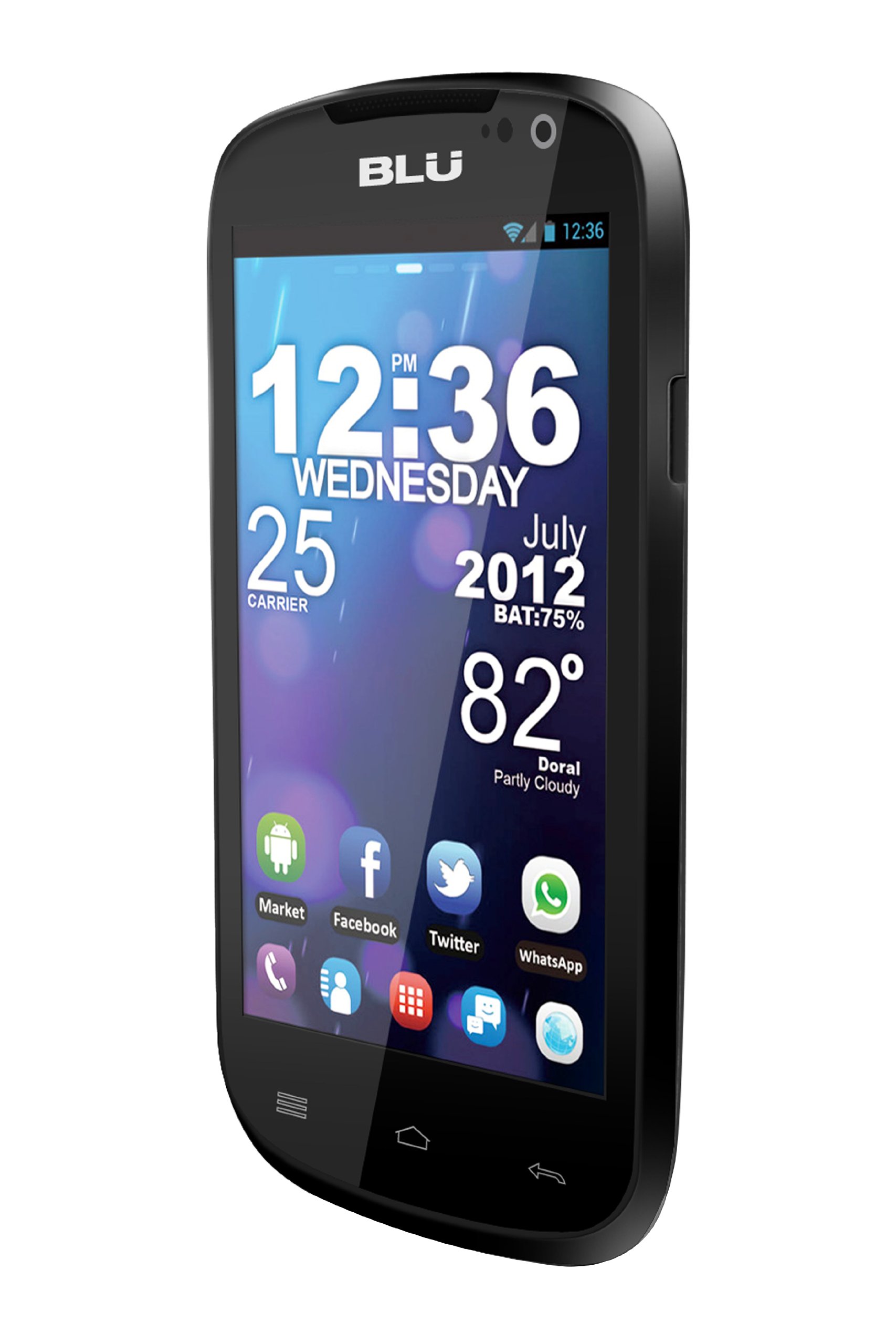 BLU Dash 4.0 D270a Unlocked Dual SIM Phone with Dual-Core 1GHz Processor, Android 4.0 ICS, 3G HSPA, and High Res LCD Screen - U.S. Warranty (Black)