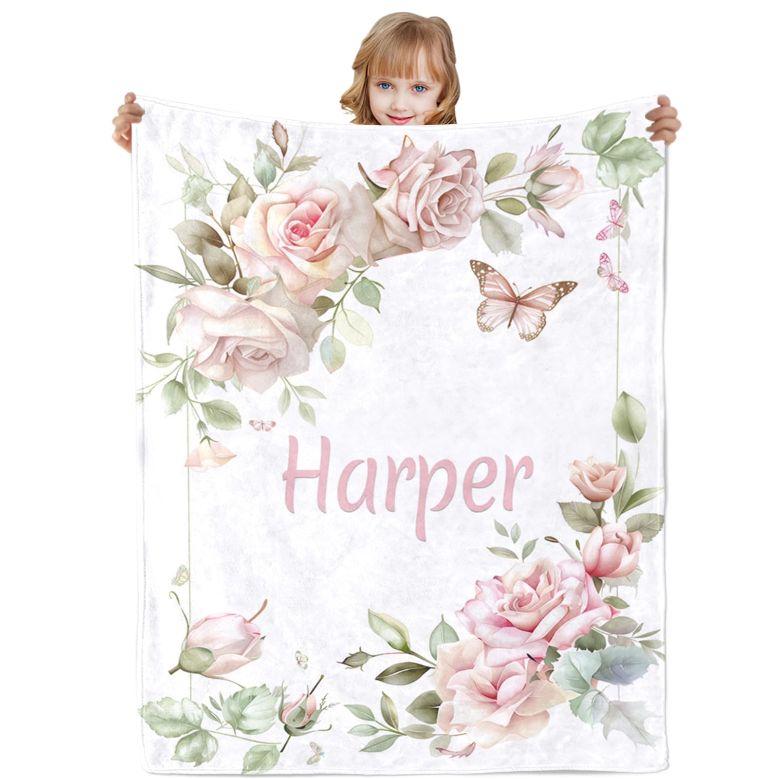 Urijk Personalised Blanket - Customised Name Throw Blanket for Adults and Kids, Perfect for Christmas, Birthday, Valentines Day Gifts โ image 1