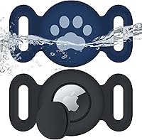 Vista 19 de Waterproof Collar Holder Compatible with Airtag (2 Pack), Protective Anti-Lost Case for GPS Tracker, Silicone Collar Holder for Pets (Pink/Purple)