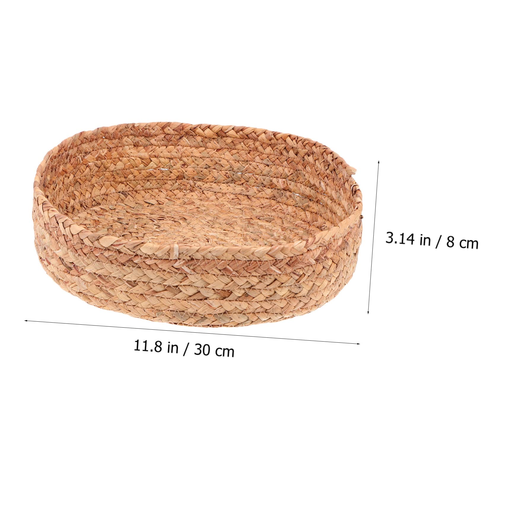 MUSISALY 1pc Sundries Storage Basket Baskets for Plants Household Storage Basket Fruit Platter Home Storage Baskets Pastoral Woven Basket Food Storage Bins Kitchen Fruit Bowl Khaki Straw