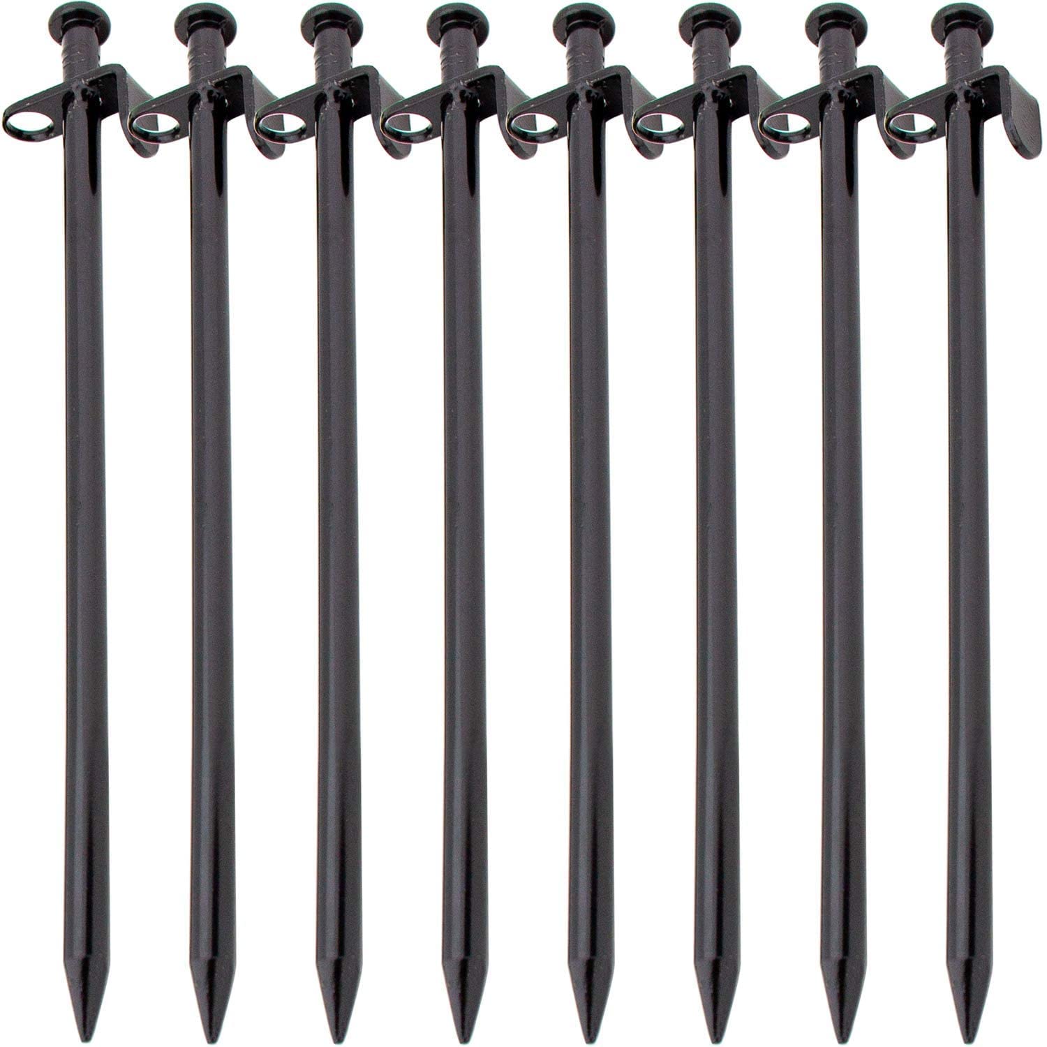 Arabest Tent Stakes, 8 Pack High Strength Steel Tent Stakes Heavy Duty, 30 CM Long Anchoring Tent Pegs, Unbreakable and Inflexible Camping Stakes for Outdoor, Hiking and Gardening