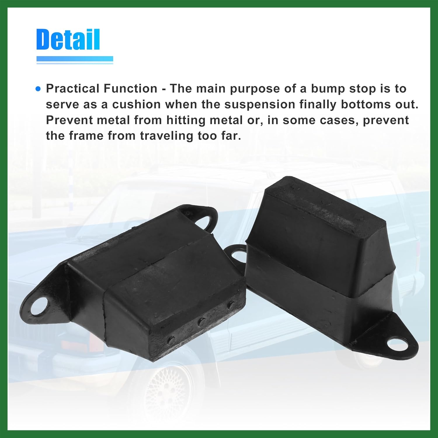 Motoforti 2 Pcs 3'' Rear Suspension Bump Stop for Jeep XJ Cherokee 1987-2001 for Jeep M-J Comanche 1987-1992 Leaf Spring Jounce Bumper Replace 52004297 Long-lasting