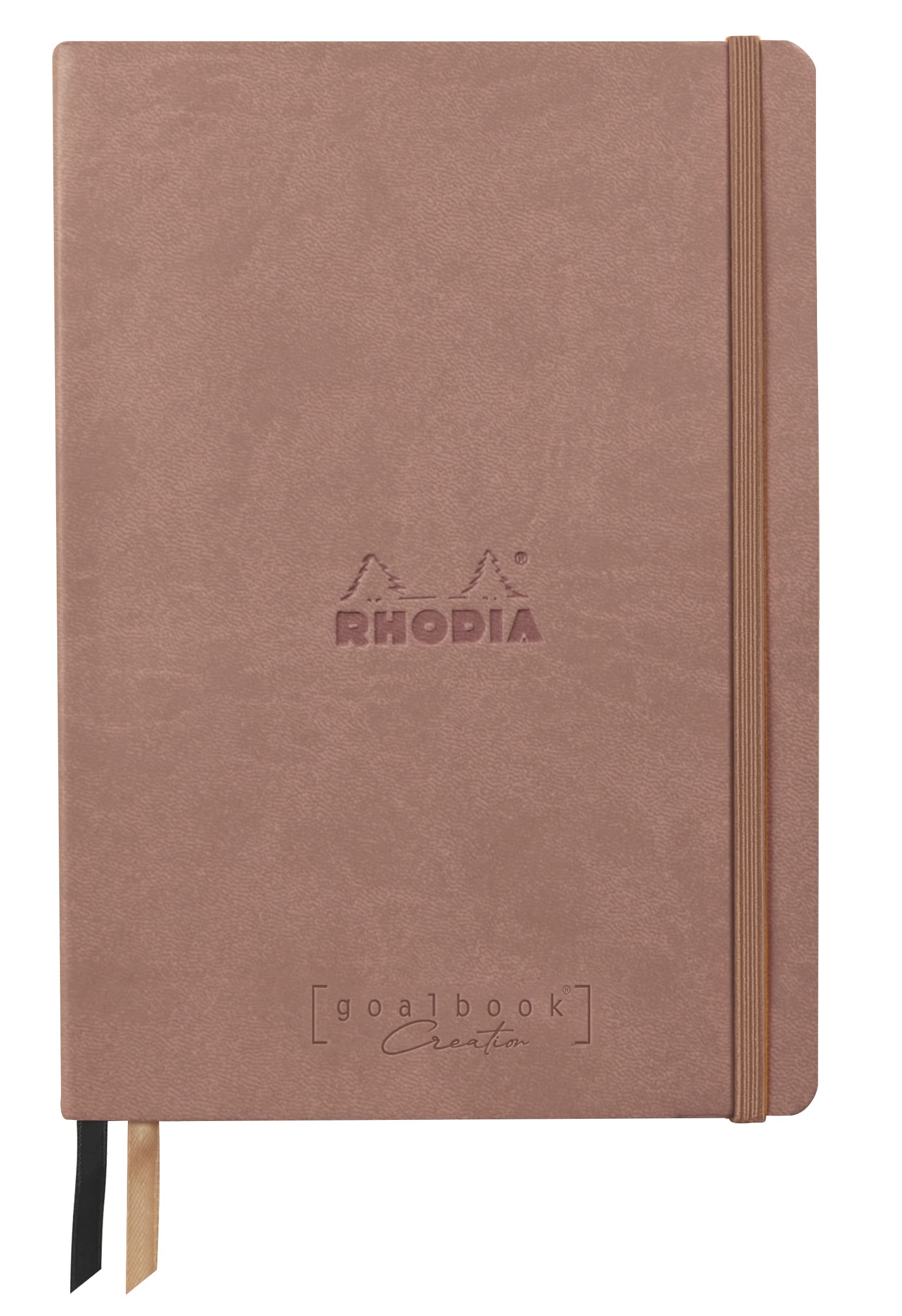 RHODIA 194444C - Bullet Journal Goalbook Creation Rosewood - A5 - Size: 14.8 x 21 cm - Dotted - 160 pages Maya Black 120 g/m² paper - Leatherette cover