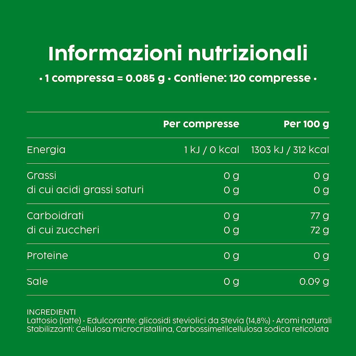 3x Misura Stevia Dolcificante in Compresse, Süßstoff in Tabletten, keine Kalorien, Gluten -freie, offene und tragbare Verpackung, 120 Tabletten + Italian gourmet polpa 400g