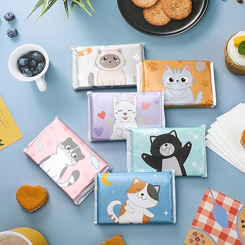 Miniatura 90 de Paquete de 24 pañuelos de tamaño de viaje, paquete delgado de 3 capas, tamaño cartera, pañuelos de bolsillo para viajes, bodas, fiestas, 6 estilos