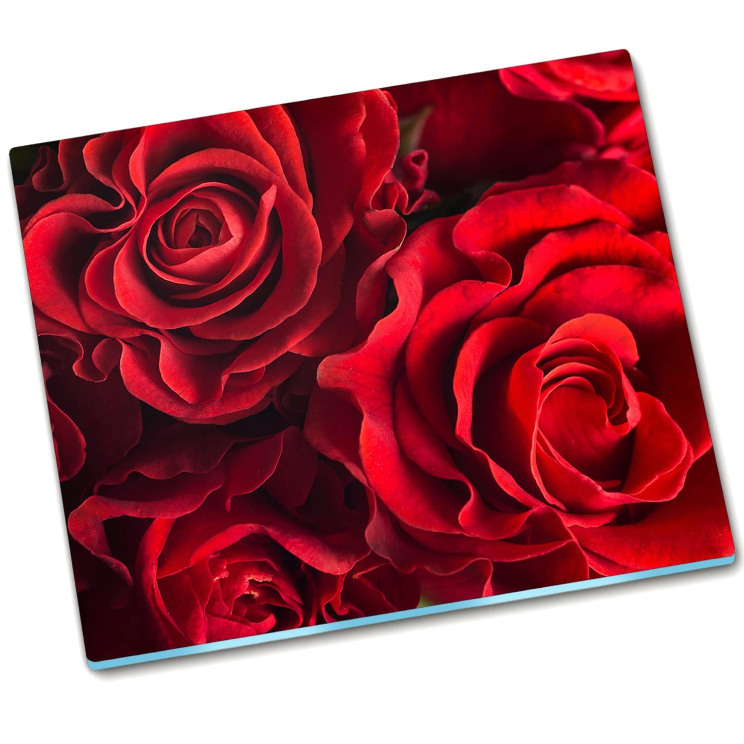 Planche de protection de cuisine en verre 60x52 cm Décormat motif roses