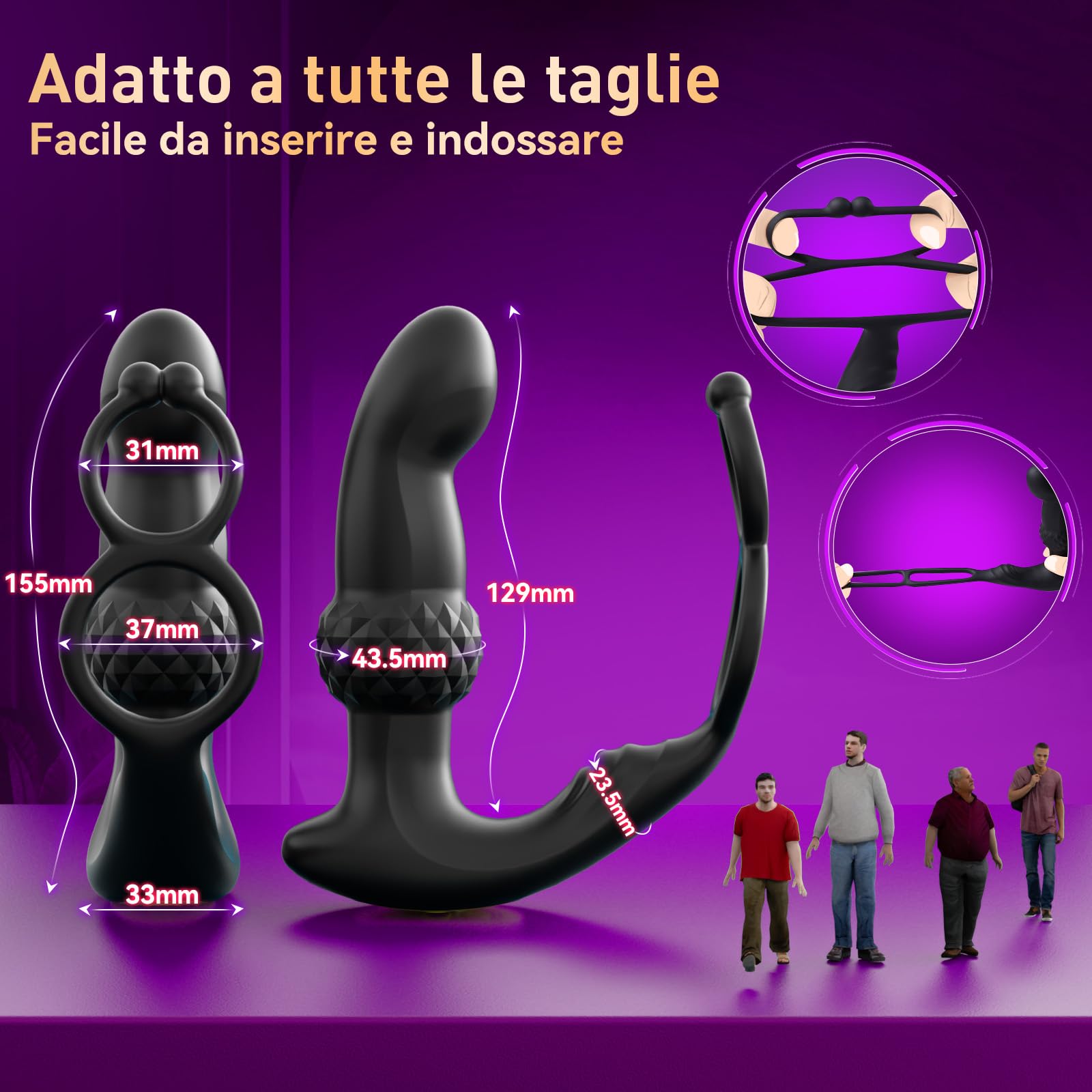 Giocattoli erotici vibranti con anello vibrante, dildo manuali e massaggiatori prostatici, vibratori con telecomando e app, plug anali antiscivolo con 7 modalità di vibrazione