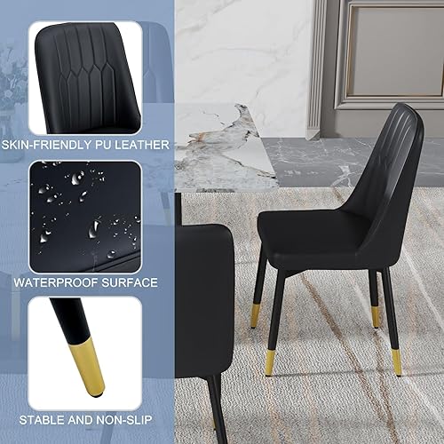 Miniatura 152 de JUFU Juego de Mesa de Comedor para 6, Mesa de Mármol Sintético y Juego de Sillas de 6, Juego de Mesa de Comedor Moderno para 6, Juego de Mesa de