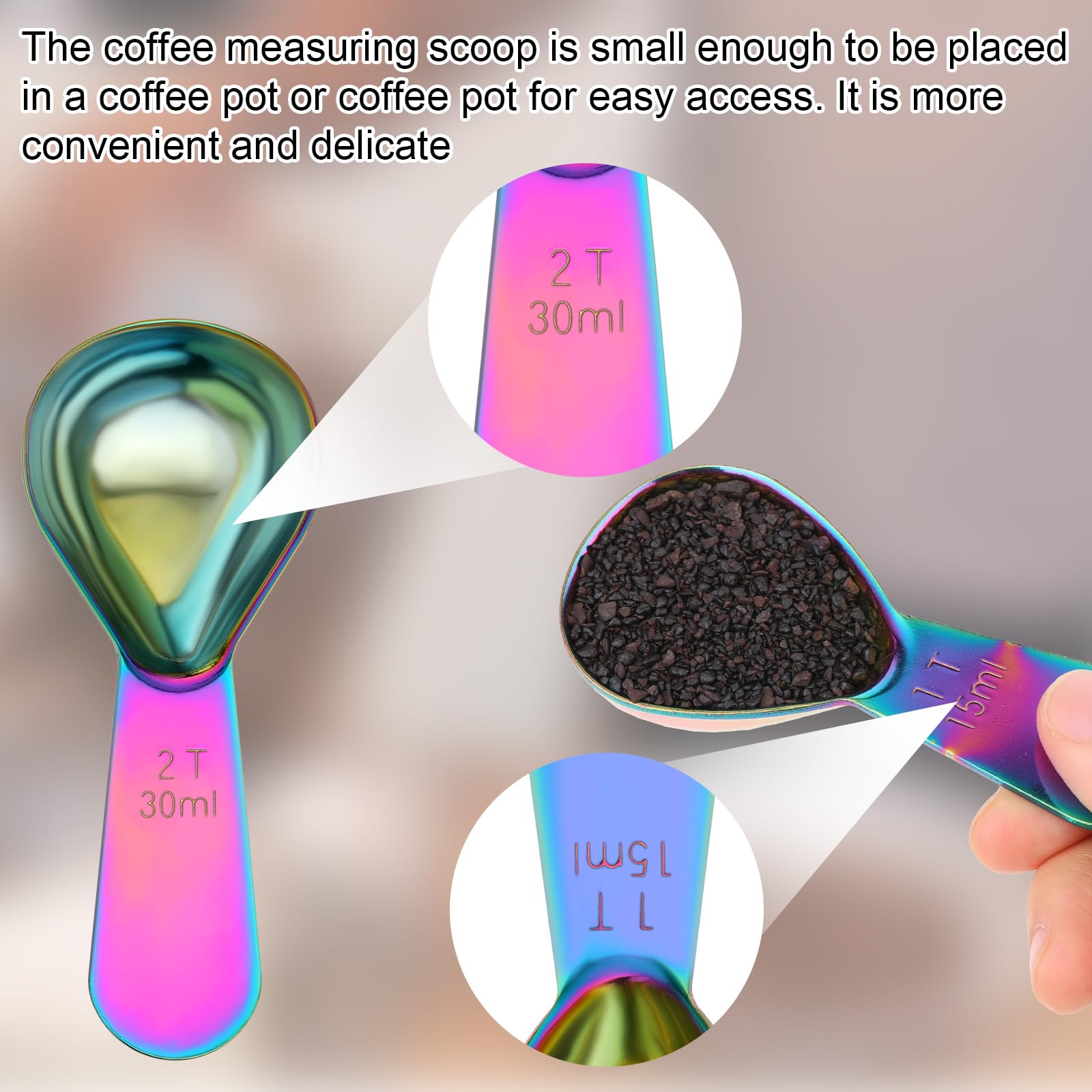 Dimeho 2 Pcs Stainless Steel Coffee Scoop - Image 3