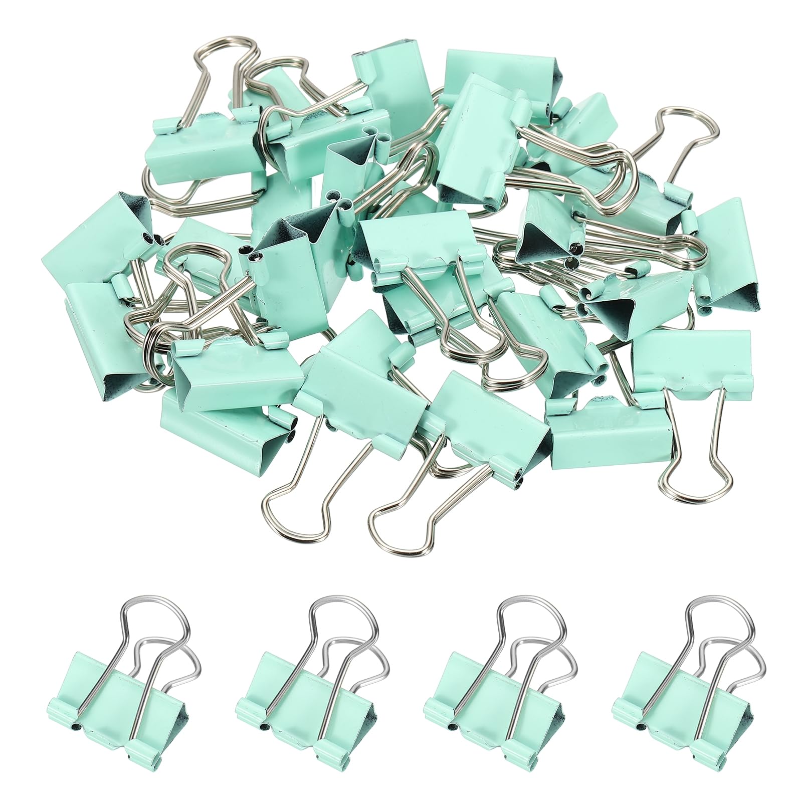 PATIKIL 0.75 Inch Small Binder Clips, 30 Pcs Sturdy Paper Clamps with Silver Wire Handles for Home Office Supplies Business Paperwork Document Organizing, Pastel Green