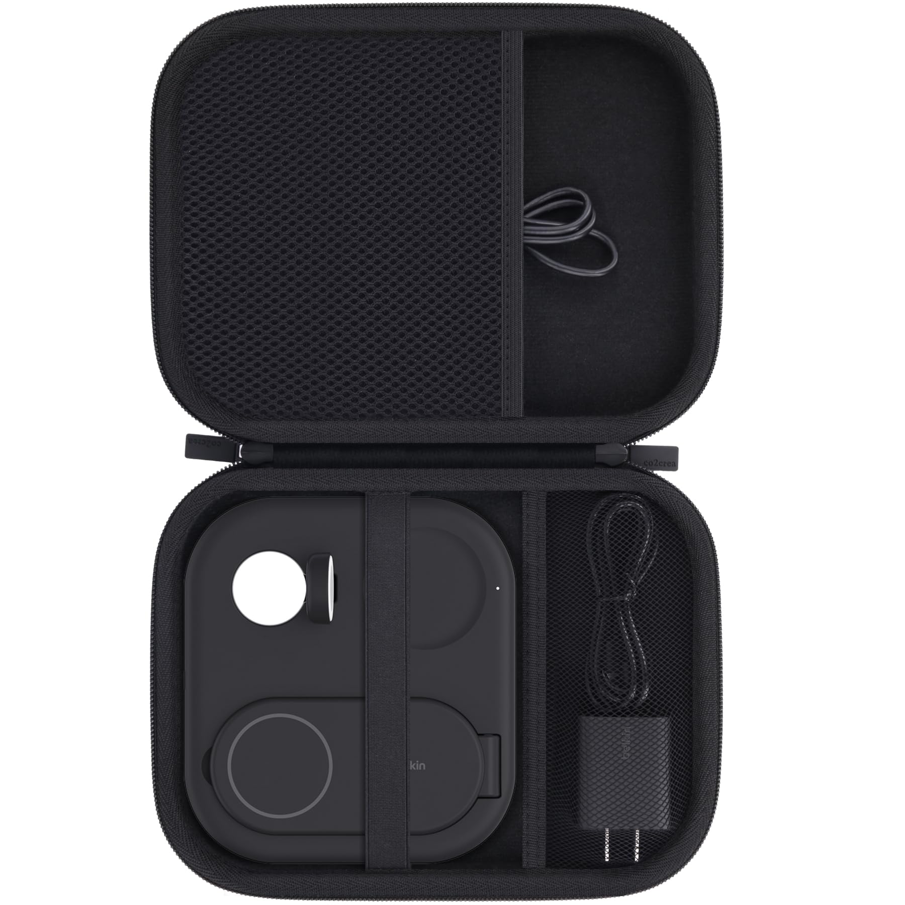co2CREA Case for Belkin MagSafe 3-in-1 Magnetic Foldable Charger 15W, Hard Travel Case Compatible with Belkin Wireless Charging Station and