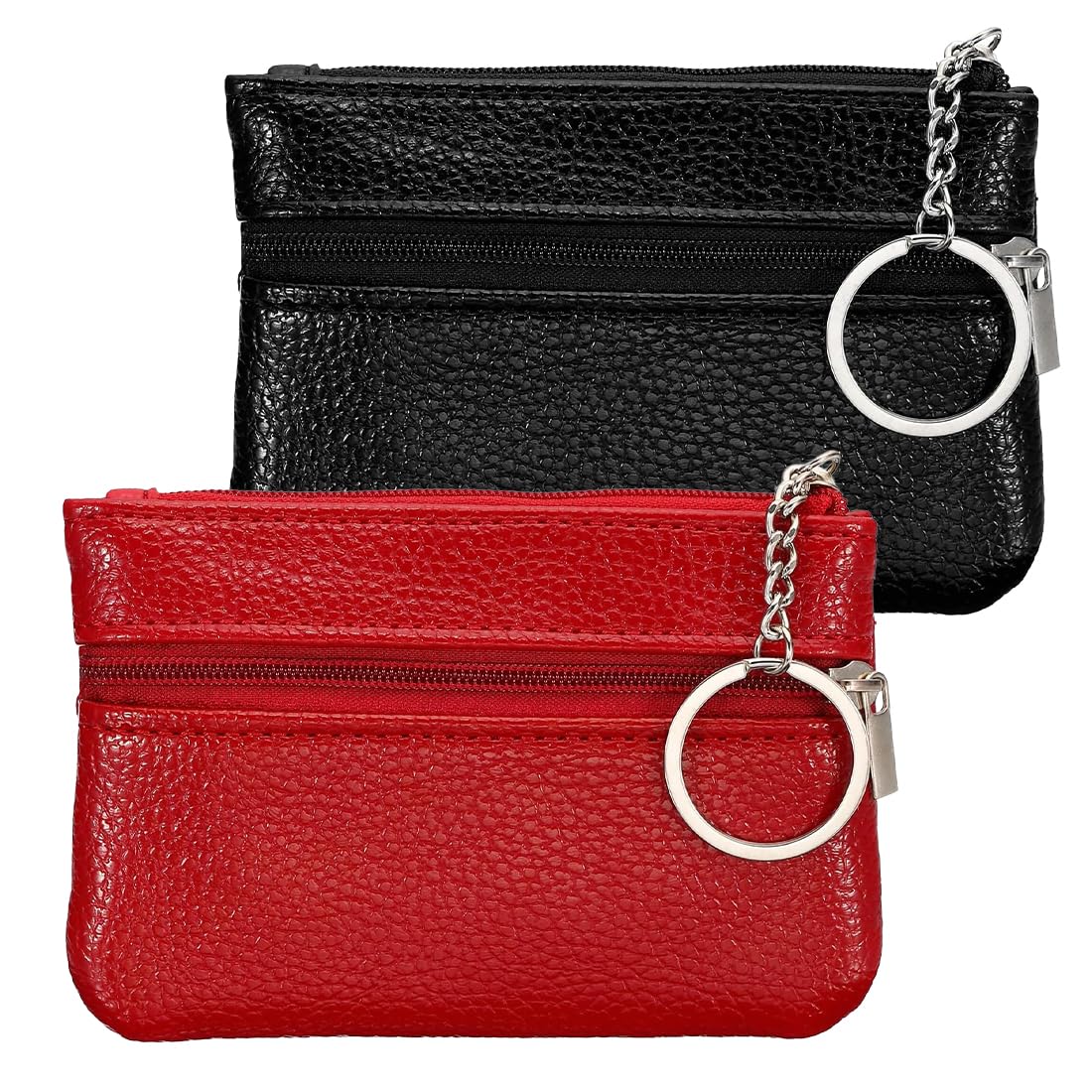 HUZNA 2 Pcs Mini Geldbörse Damen,Schlüsseletui Aus Pu Leder Autoschlüssel,Schlüsseltasche Mini Geldbörse Damen,Klein und im Kurzformat Brieftasche Portemonnaie Klein