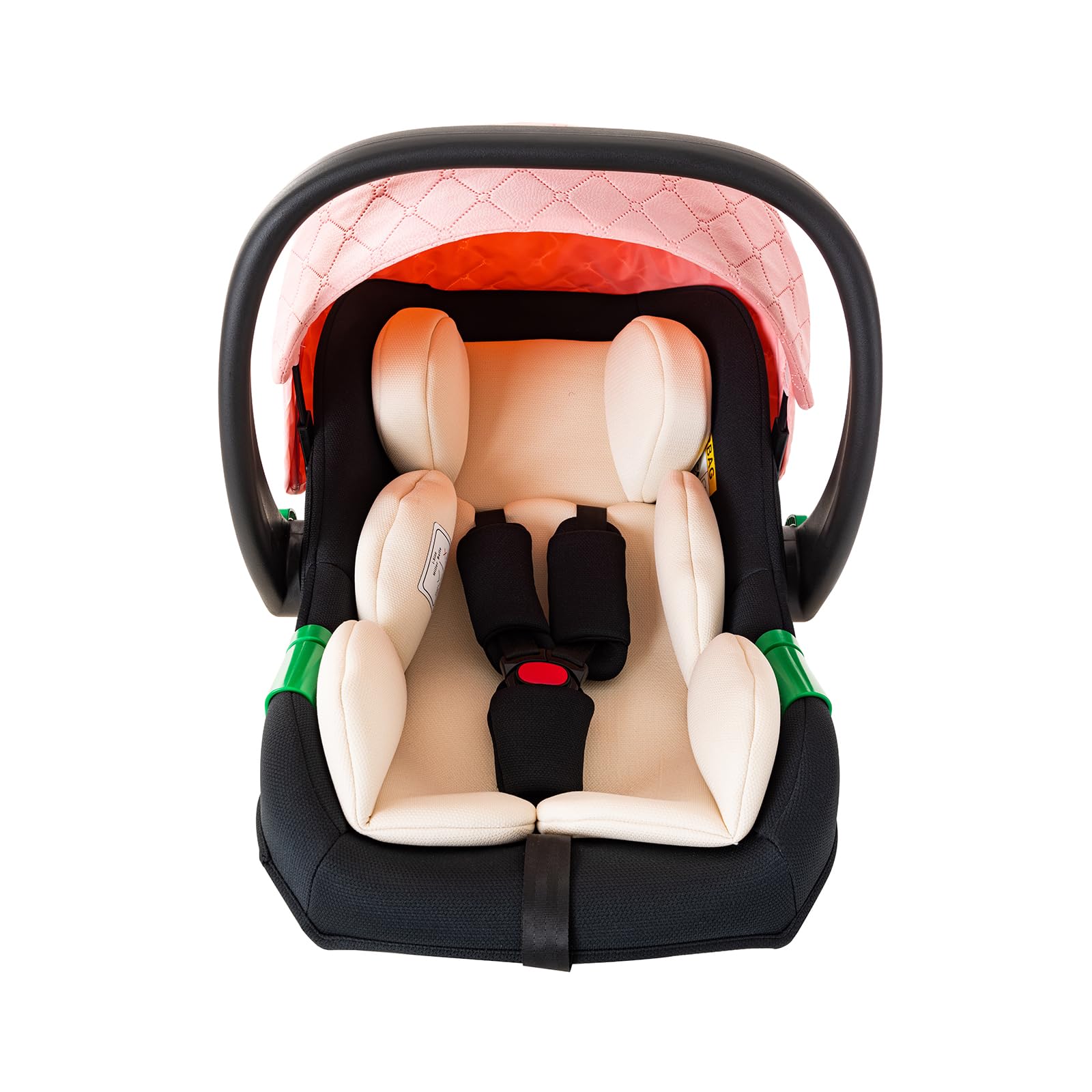 BEBBY Kinderwagen 3 in 1,Kinderwagen Buggy Mit Babyschale,Mit Höhenverstellbarer buggy Komplettset Faltbare tragbare,Buggys Mit Aluminiumrahmen für Neugeborene 0 bis 3 Jahre (Pink-6, H2)