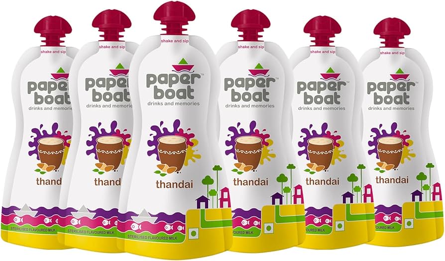 Paper Boat Thandai, 180ml (Pack of 6) + Paper Boat Orange 1L (Pack
