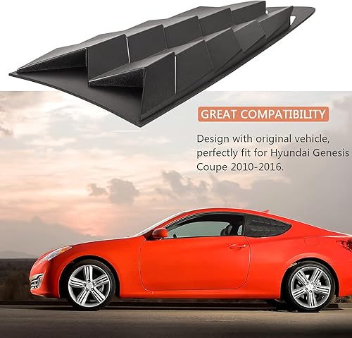 Miniatura 2 de Persianas laterales para parabrisas para Hyundai Genesis Coupé 2010 2012 2013 2014 2015 2016 negro mate