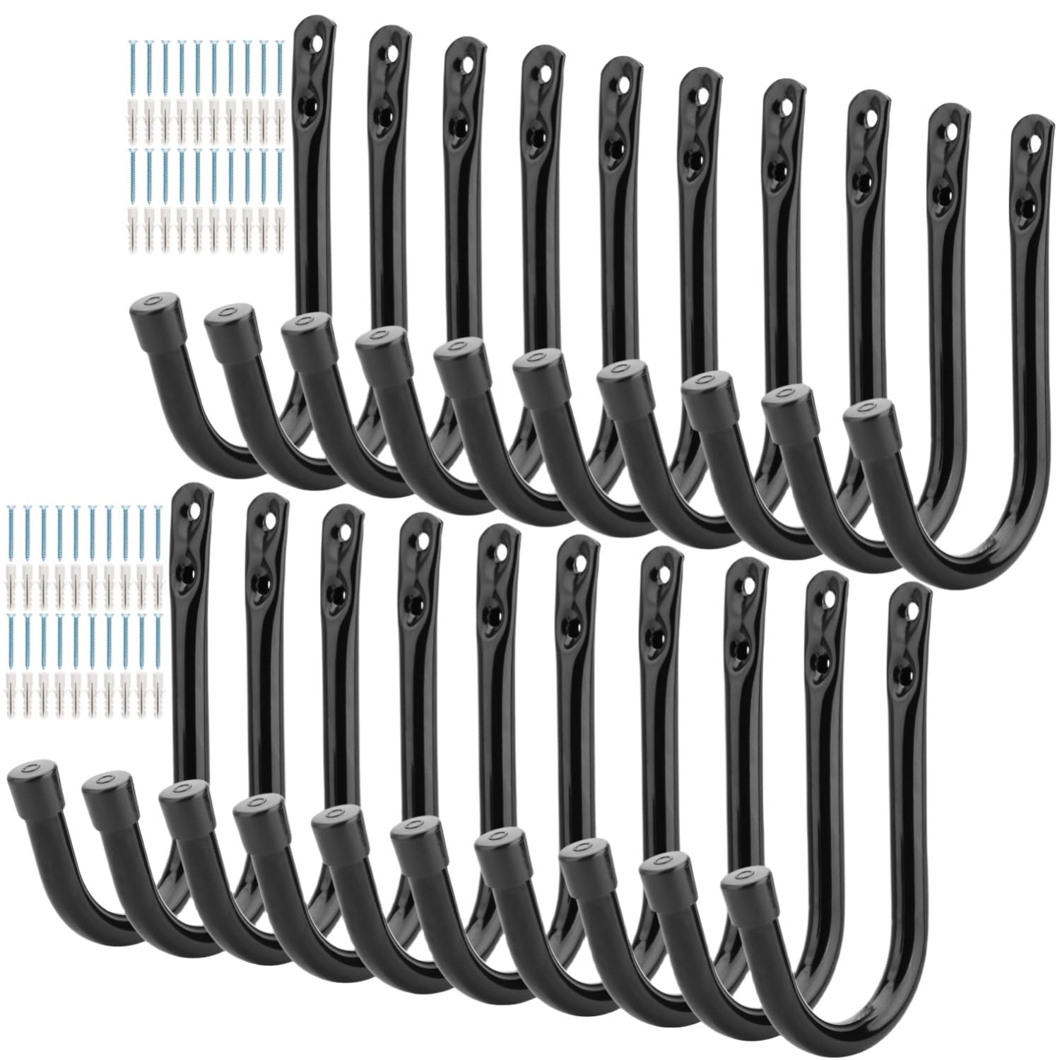 Crochets De Rangement Garage - Lot De 8 - 17cm - Pour Vélo, Échelle, Outils - Acier Robust