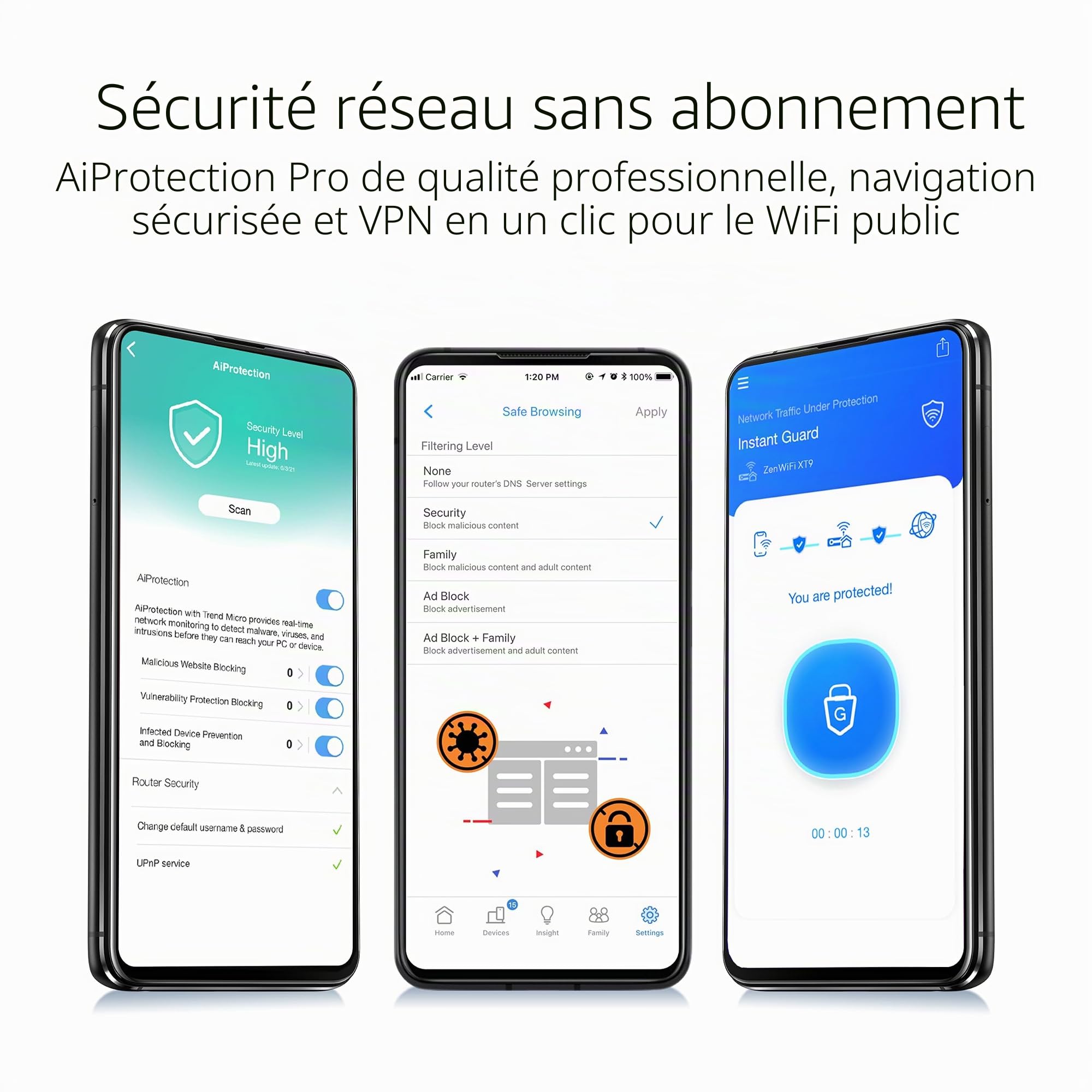ASUS ZenWiFi XT9 AX7800 Système WiFi Mesh Tri-Band WiFi6 (1 pièce), 802.11ax, jusqu'à 2850 m² et 4+ chambres, AiMesh, sécurité Internet gratuite à vie, contrôle parental, port WAN 2.5G, UNII 4, blanc