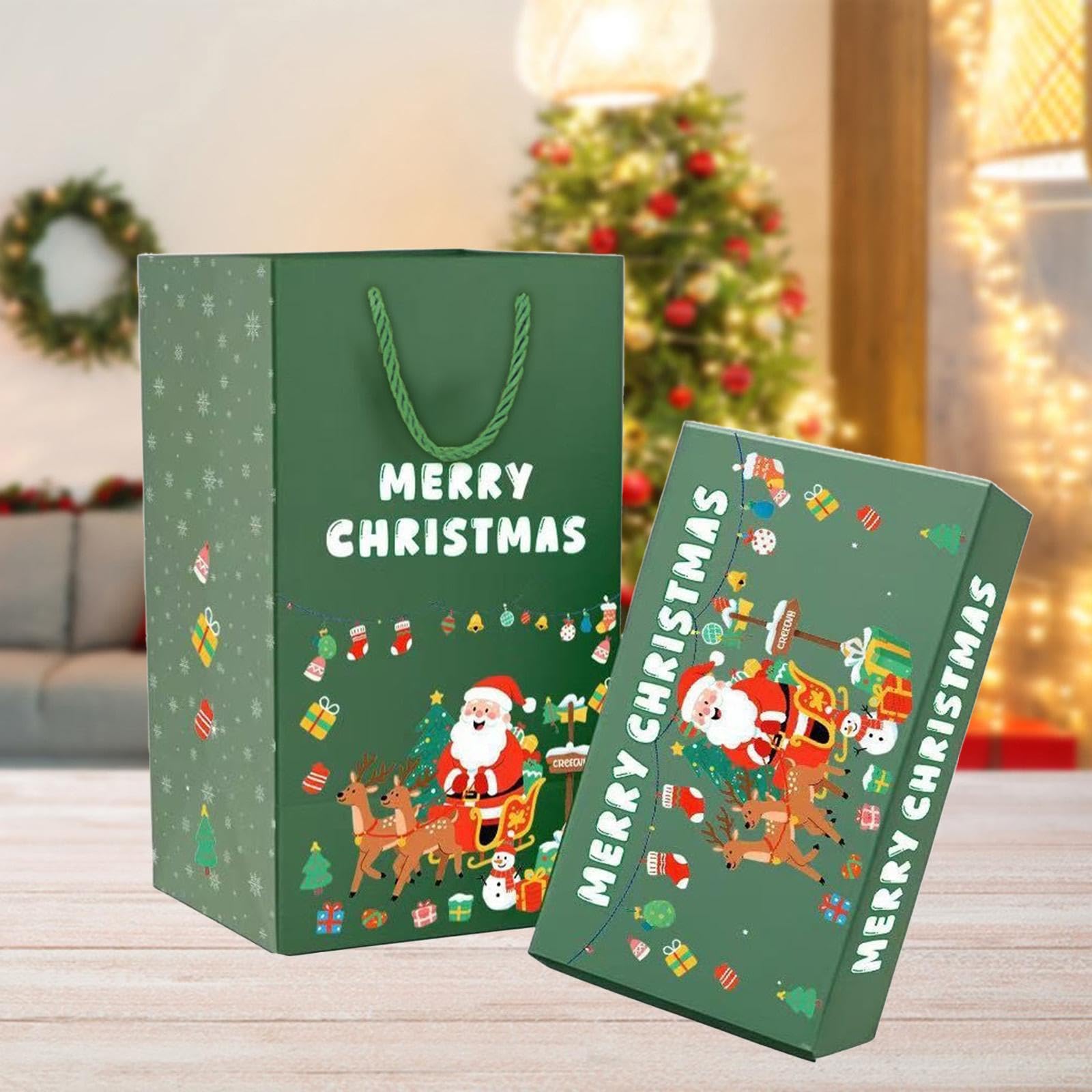 Set de Regalo de Navidad, Fiesta Festiva de Navidad, Bolsa de Regalo, Hucha para Cumpleaños O, Verde 20 Piezas, tal como se describe